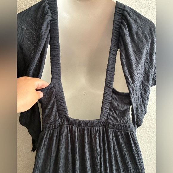 Free People Beach LaLa Black Backless Maxi Dress Black L - Picture 7 of 14